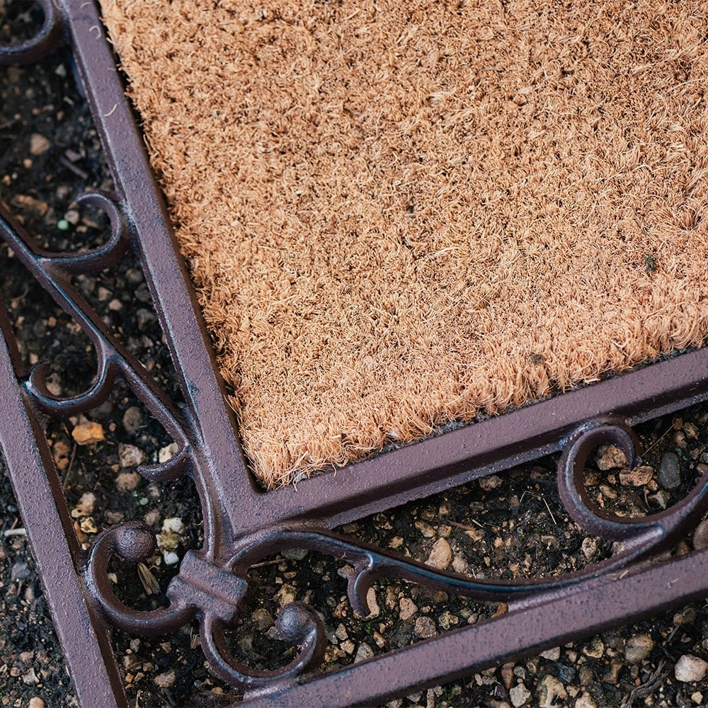 Cast iron and coir doormat