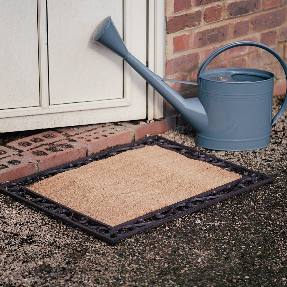 Cast iron and coir doormat
