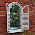 Buy Garden wall mirror with shutters: Delivery by Crocus