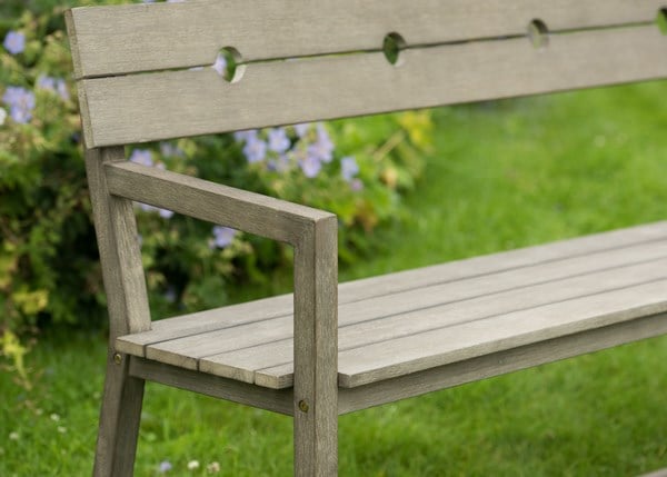 Oban garden bench with armrests