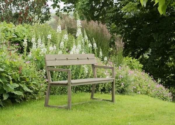 Oban garden bench with armrests