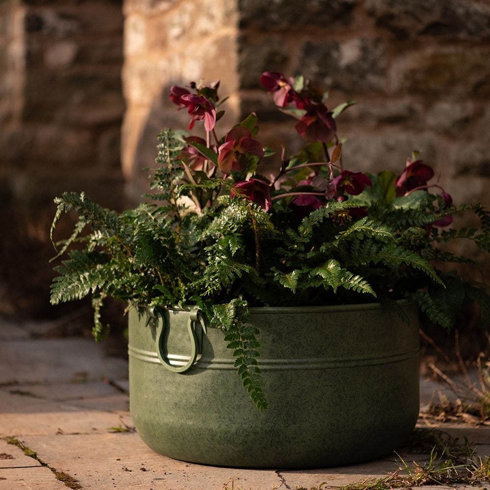 Verdigris plant bowl/drink bucket