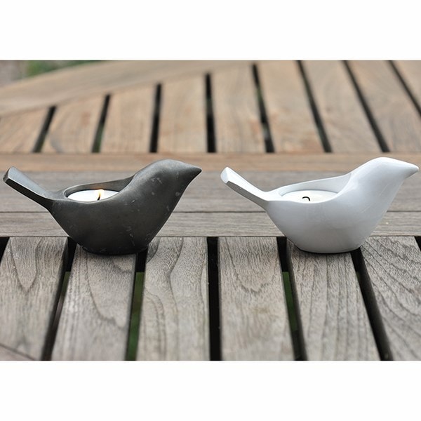 Bird tealight holder - zinc