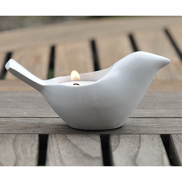 Bird tealight holder - zinc