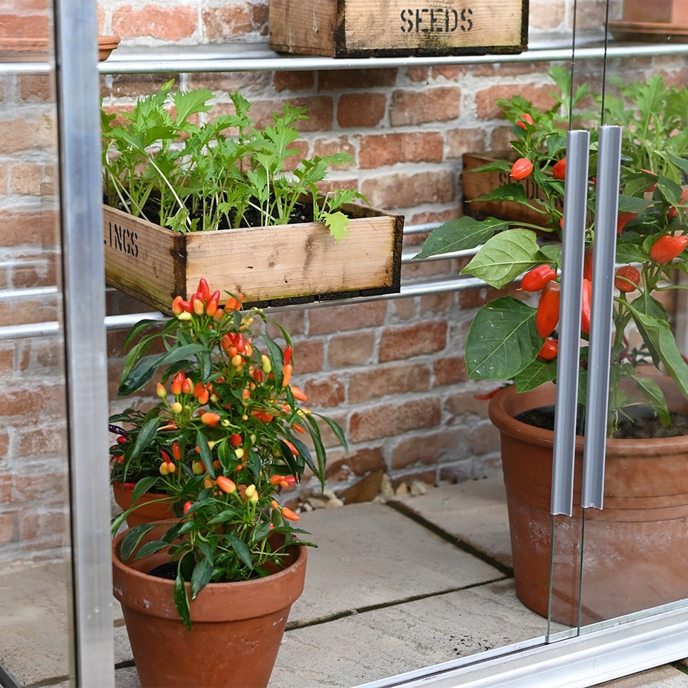 Small space aluminium half wall growhouse
