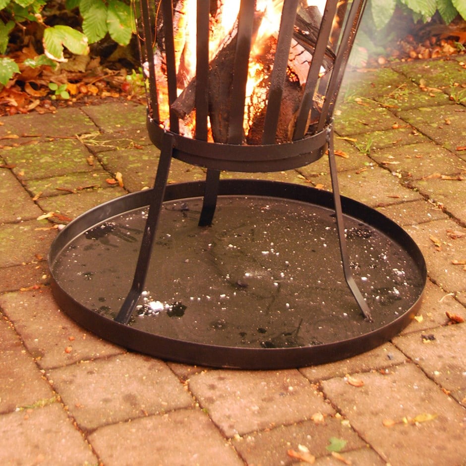 Base plate for steel fire basket