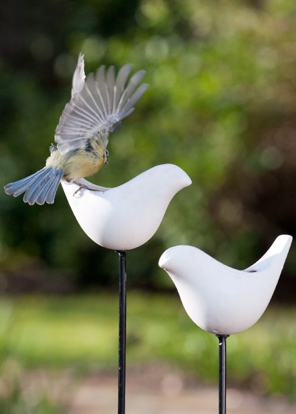 Buy Porcelain bird feeder on a stake: Delivery by Crocus