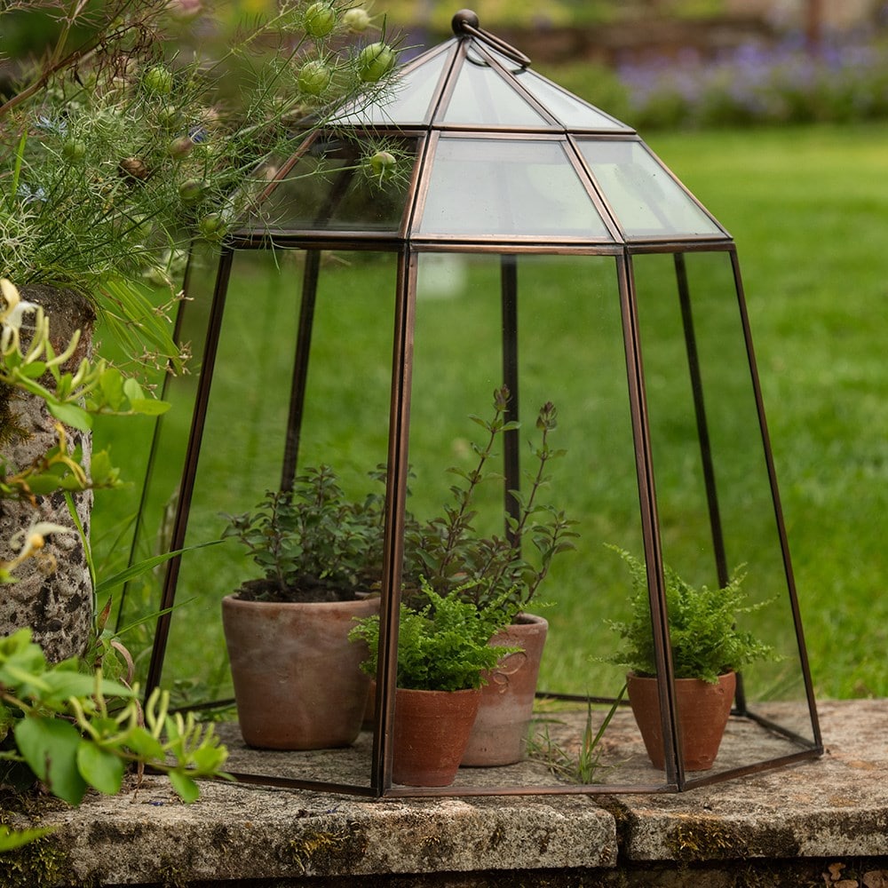 Victorian lidded bronze lantern cloche