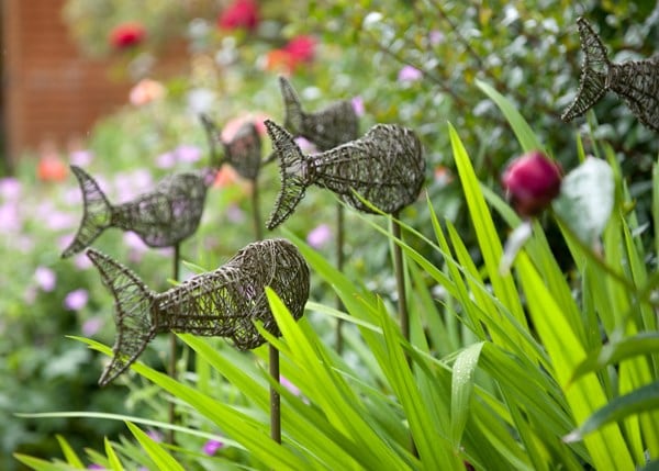 Buy Wire fish on a stake - green: Delivery by Waitrose Garden