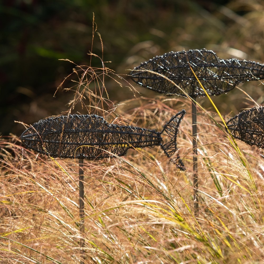 Buy Wire fish on a stake - pewter: Delivery by Waitrose Garden