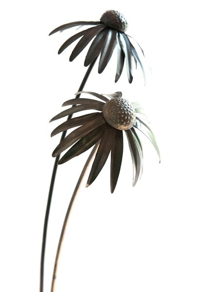 Echinacea plant stake - antique bronze