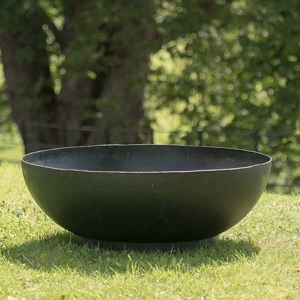 Large Iron Fire Pit Bowl Delivery, Wok Style Cast Iron Fire Pit