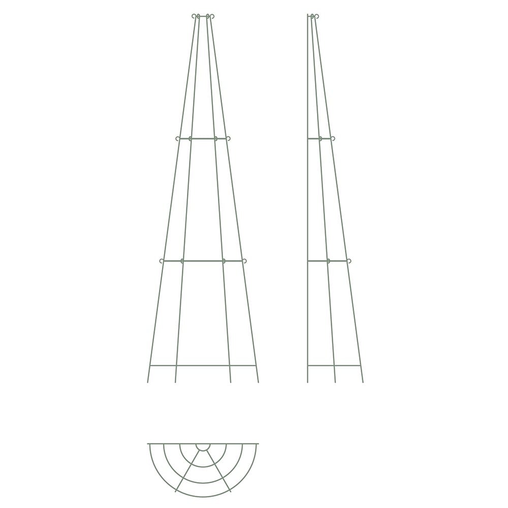 Elegant tiered metal wall leaning obelisk - 3 tier pewter