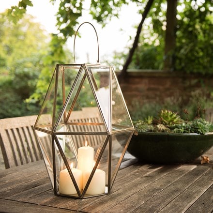 Large faceted glass lantern