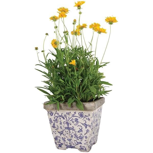Aged ceramic flower pots - set of 3