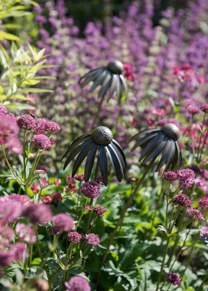 Echinacea plant stake - antique pewter