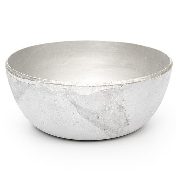Rough cast aluminium bowl