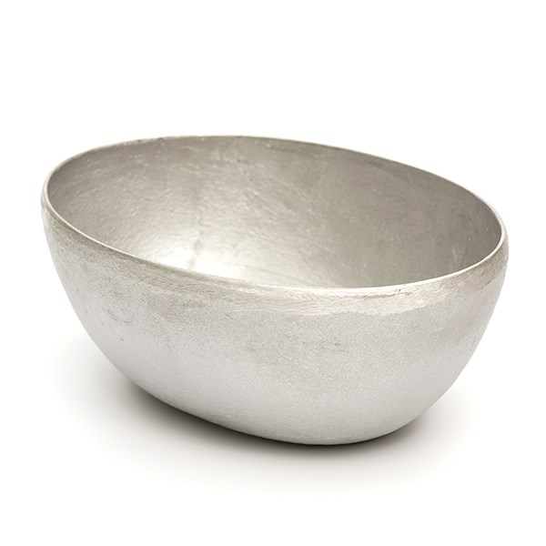 Rough cast aluminium bowl