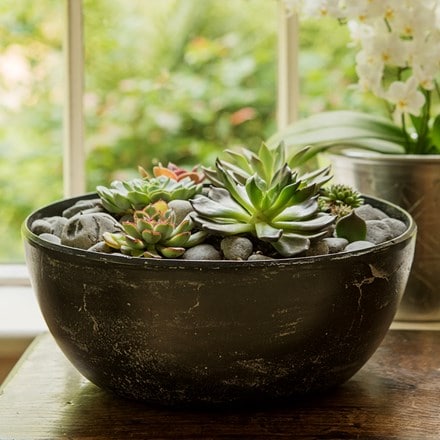 Rough cast aluminium bowl - charcoal black