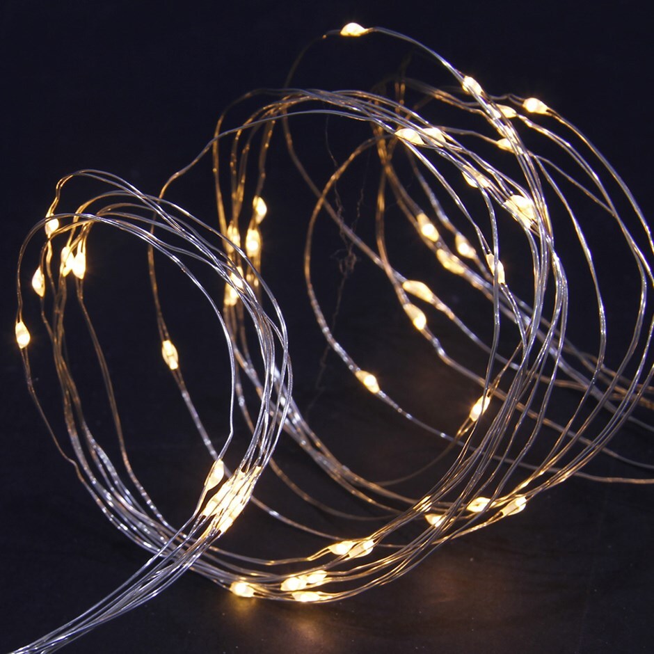 Solar warm white LED copper wire multi function lights