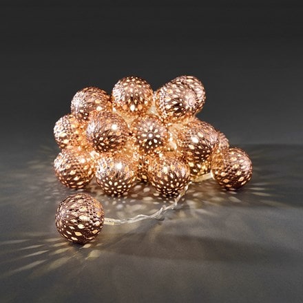 Metal ball light set - copper