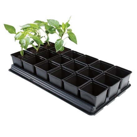 Professional vegetable pots - set of 18 with tray