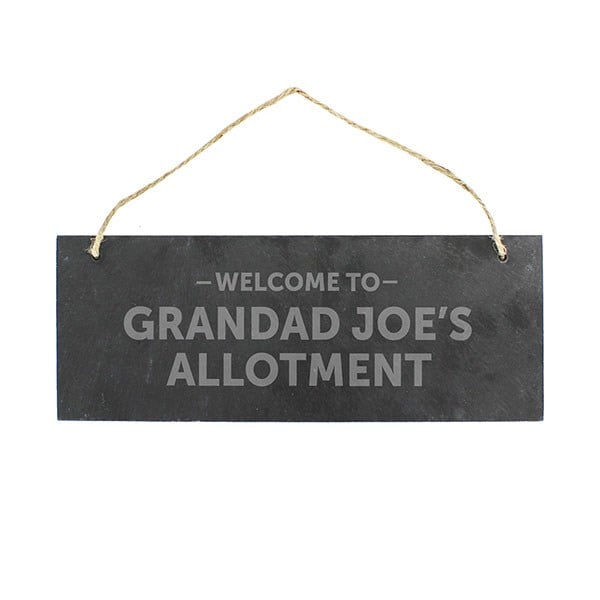 Personalised welcome to... hanging slate plaque
