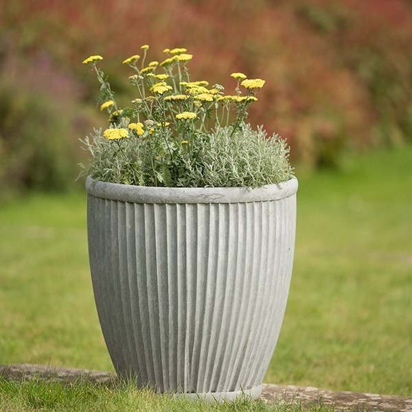 Tall dolly pot - aged zinc