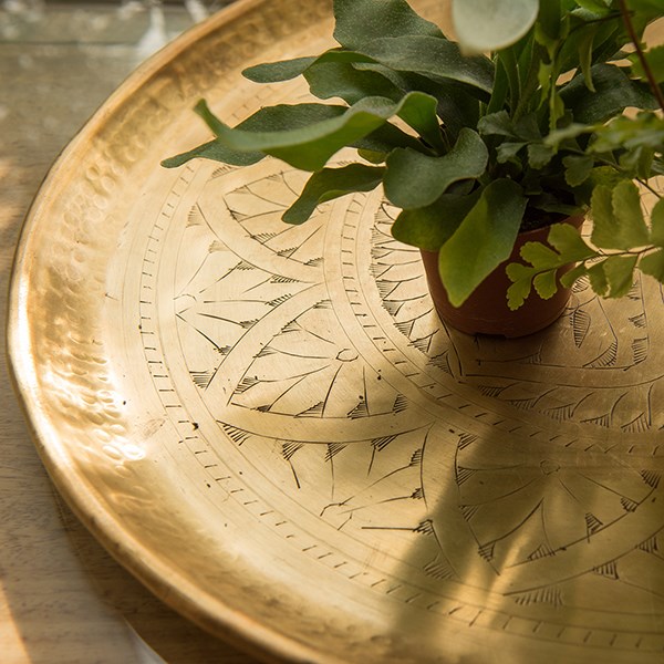 Solid etched brass tray