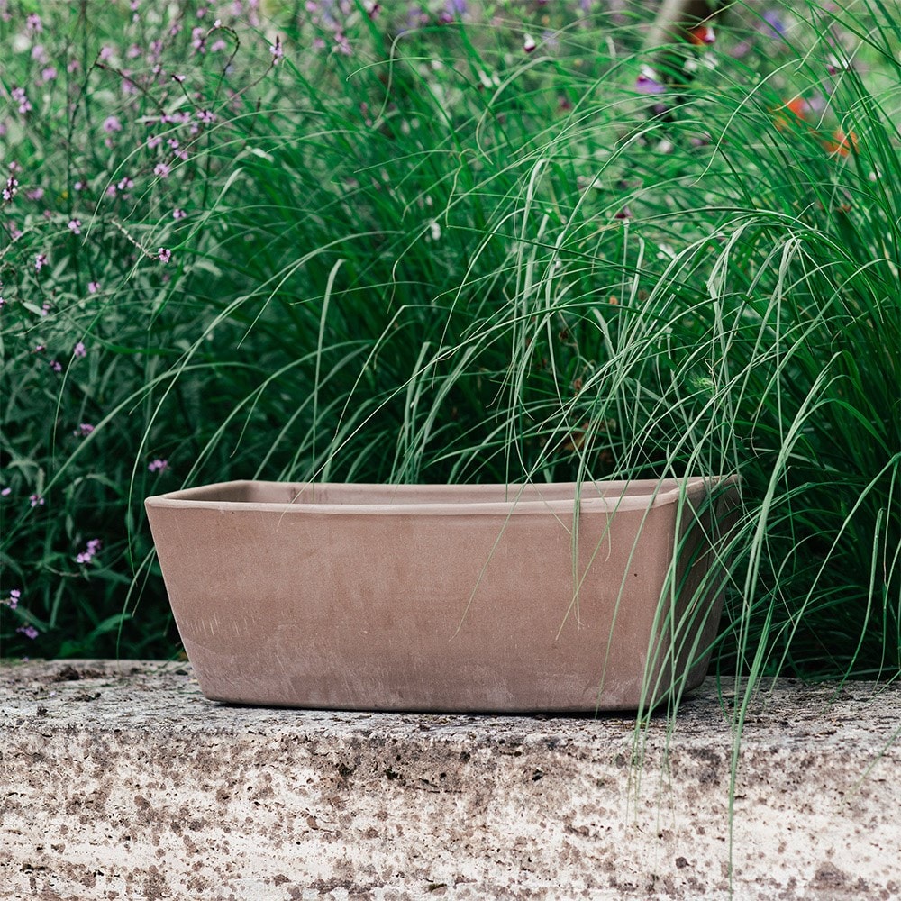 Italian terracotta trough - grey