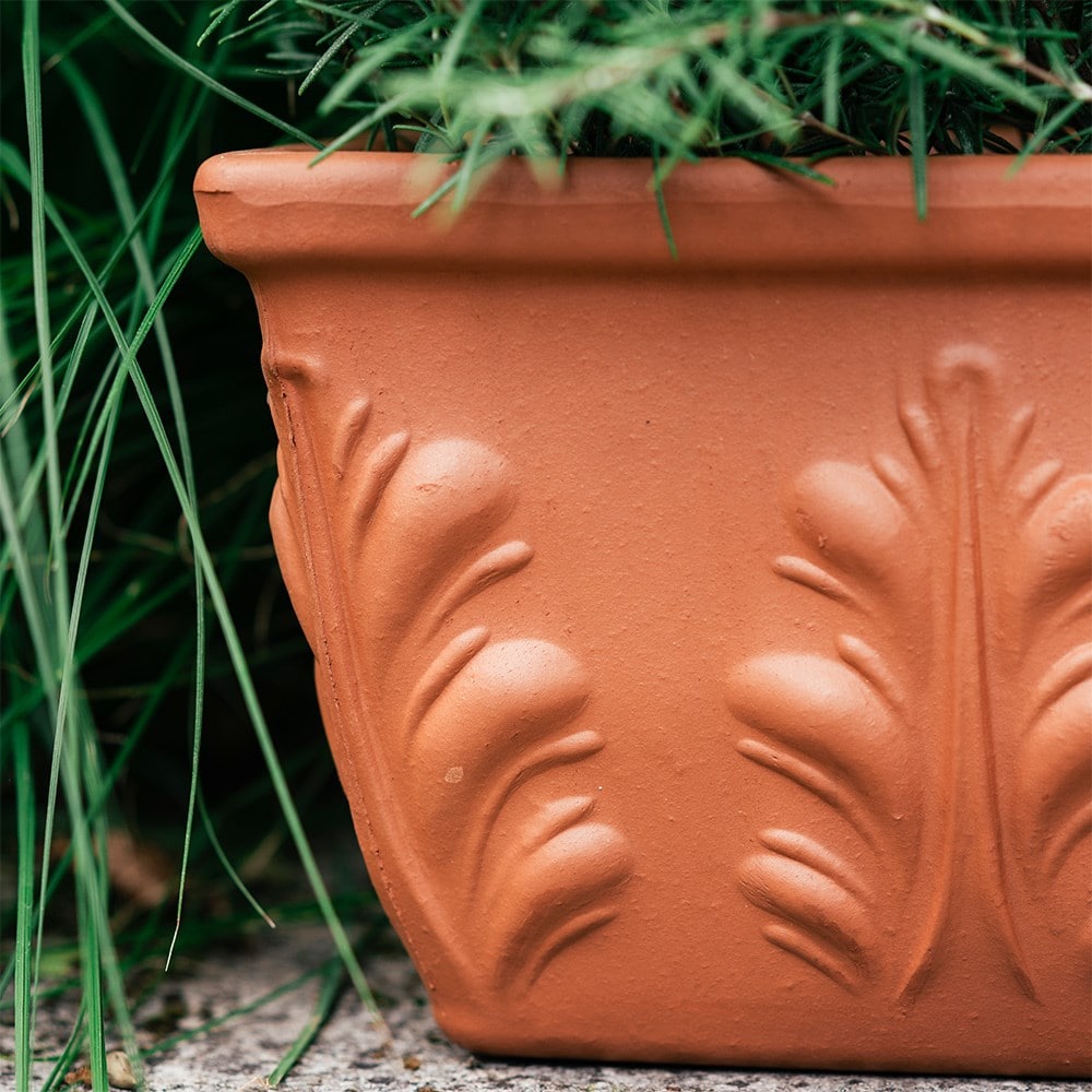 Embellished Italian terracotta trough