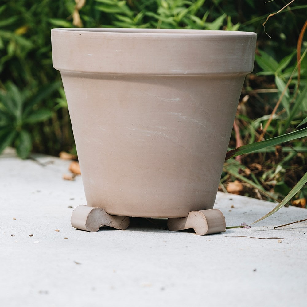 Italian terracotta pot feet grey - set of 3