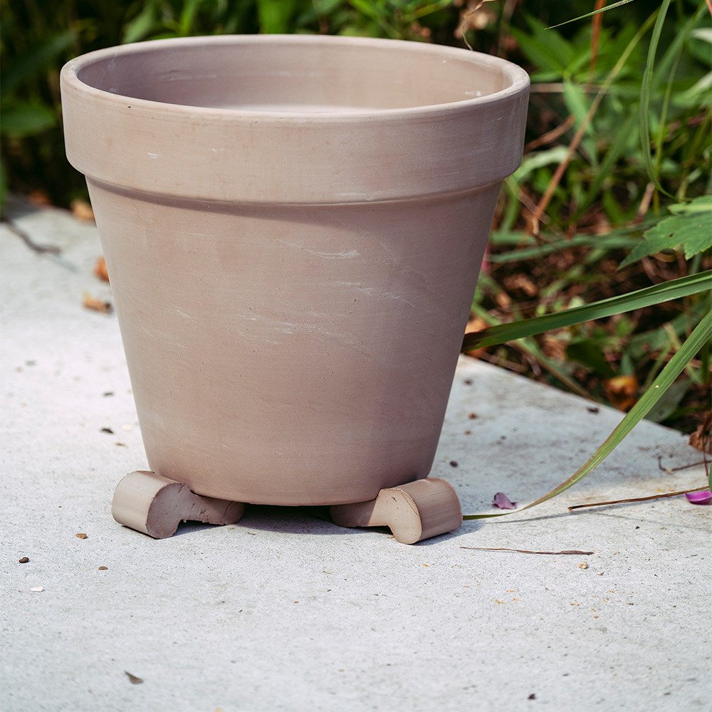Italian terracotta pot feet grey - set of 3
