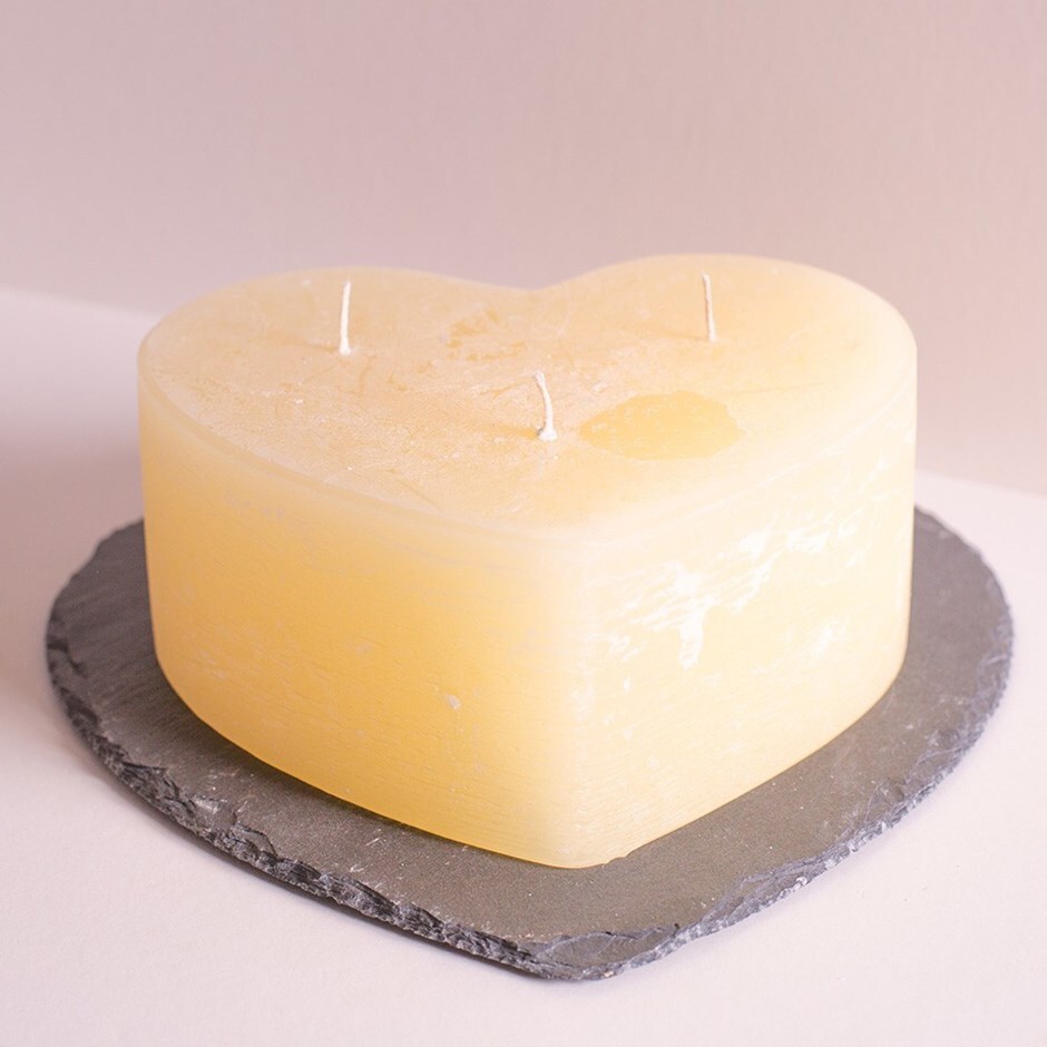 Buy St Eval multiwick unfragranced ivory heart candle Delivery by Crocus
