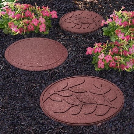 Recycled reversible stepping stone leaves