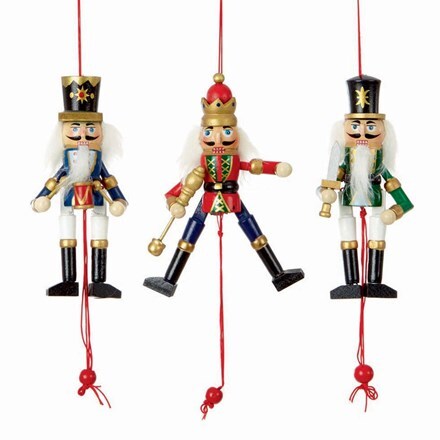 Wooden nutcracker with pull legs