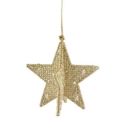 Pale gold glitter acrylic 5 point star