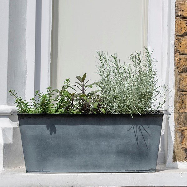 Plant trough - aged zinc