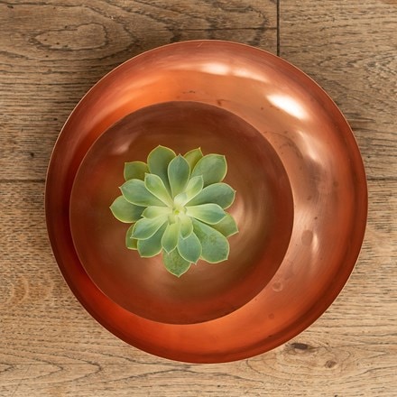 Picture of Round plant dish - brushed copper
