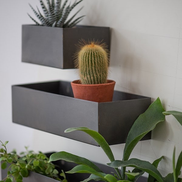 Zinc wall planters - set of 3