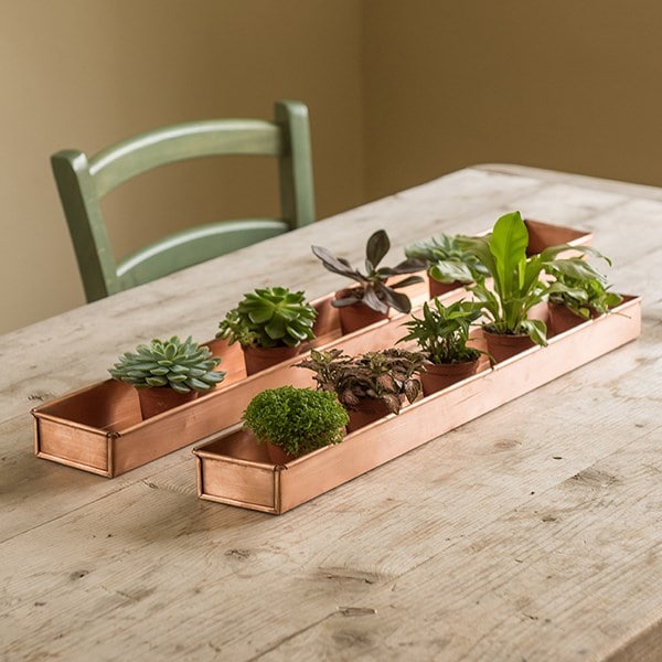 Brushed copper tray