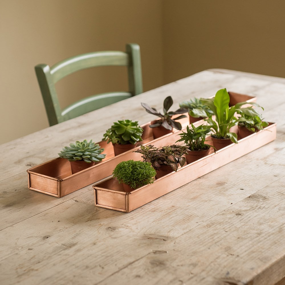 Brushed copper tray