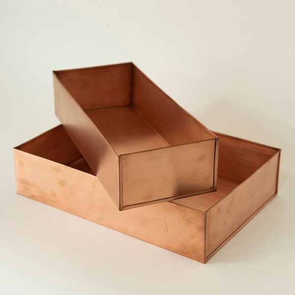 Brushed copper seed tray