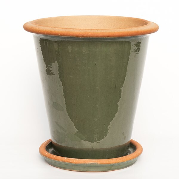 Glazed terracotta pot - sage 