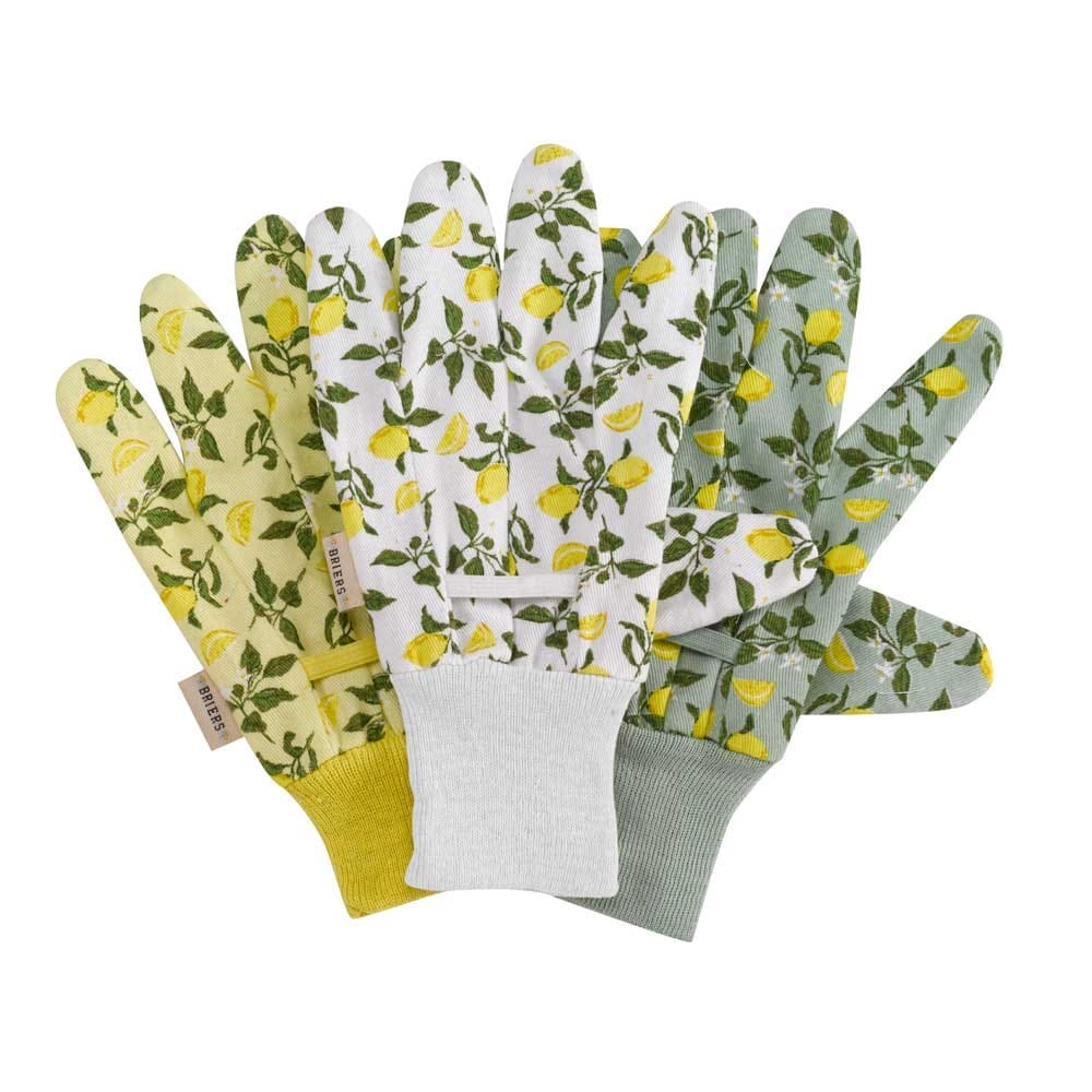 Sicilian lemon cotton grip gloves - pack of 3