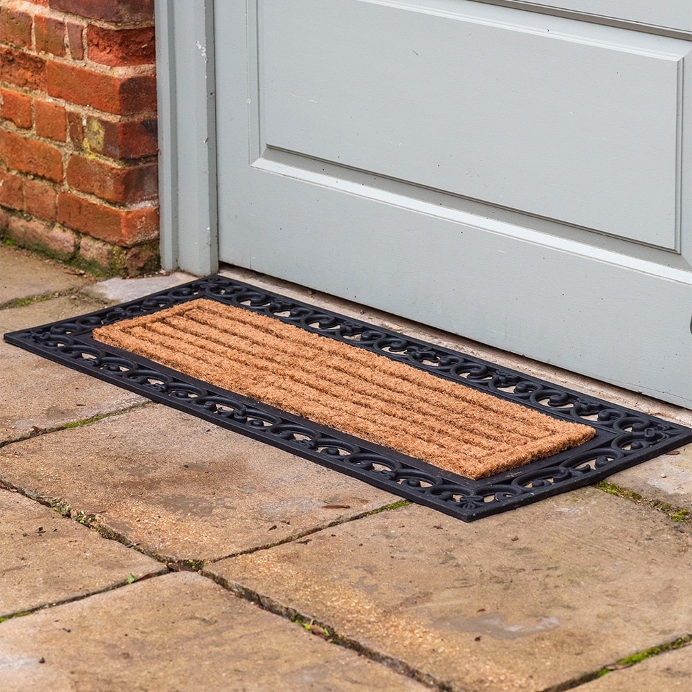 Large rubber & coir doormat