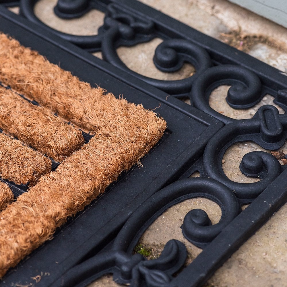 Large rubber & coir doormat