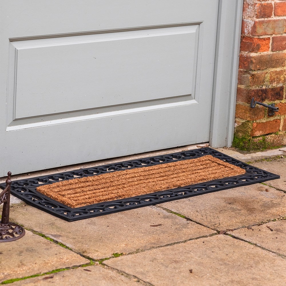 Large rubber & coir doormat