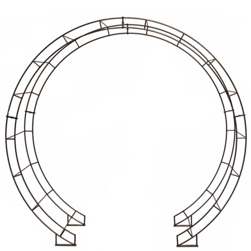 Round large moon garden arch - black