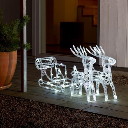 Acrylic reindeer and sledge